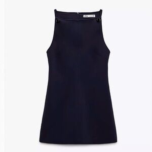 Zara Dark Blue Buttoned Dress